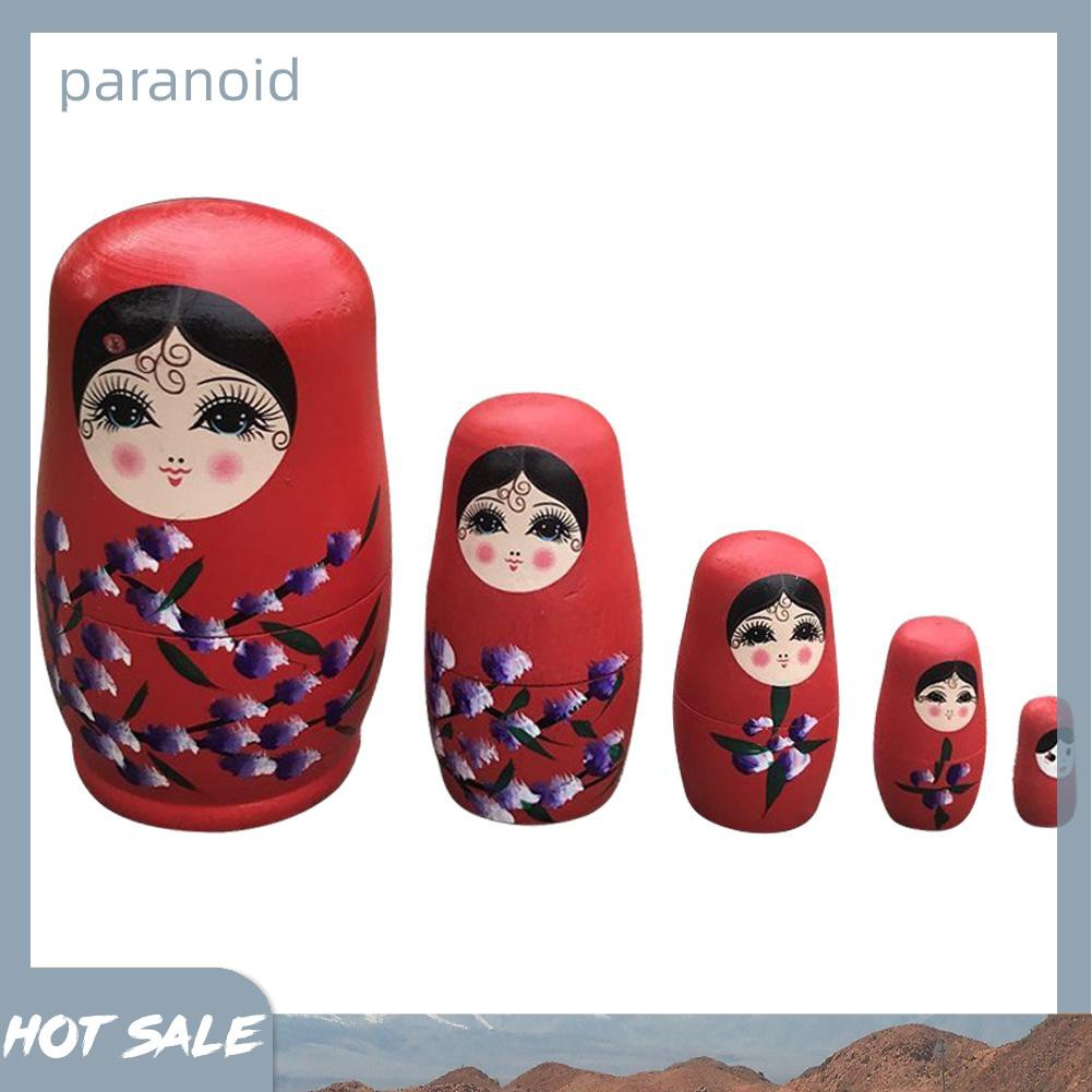 Búp Bê Nga Matryoshka Bằng Gỗ 5 Lớp Nhiều Màu Sắc