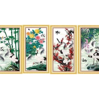 Tranh thêu chữ thập Mai Lan Trúc Cúc 222839,222840,222842,222843 (41x85x3)chưa thêu