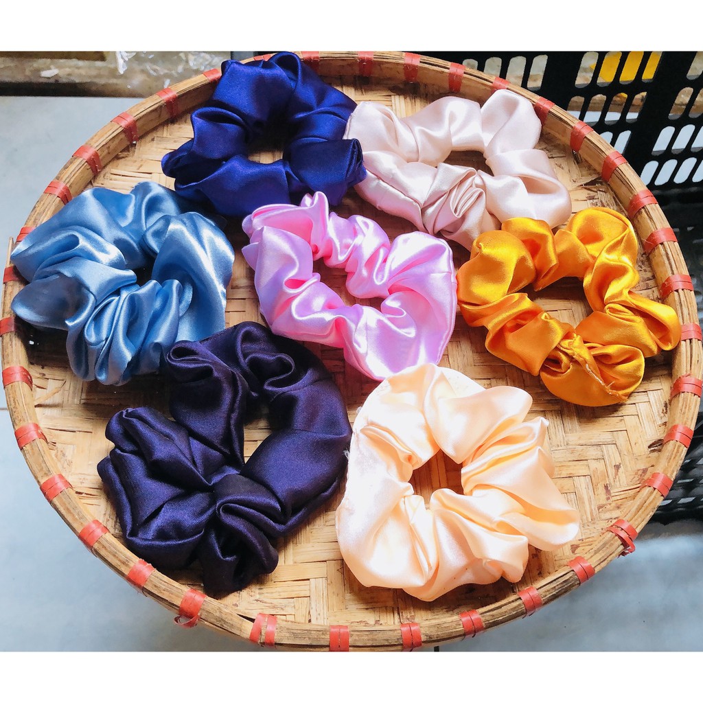 Scrunchies cột tóc phi bóng còn lẻ màu