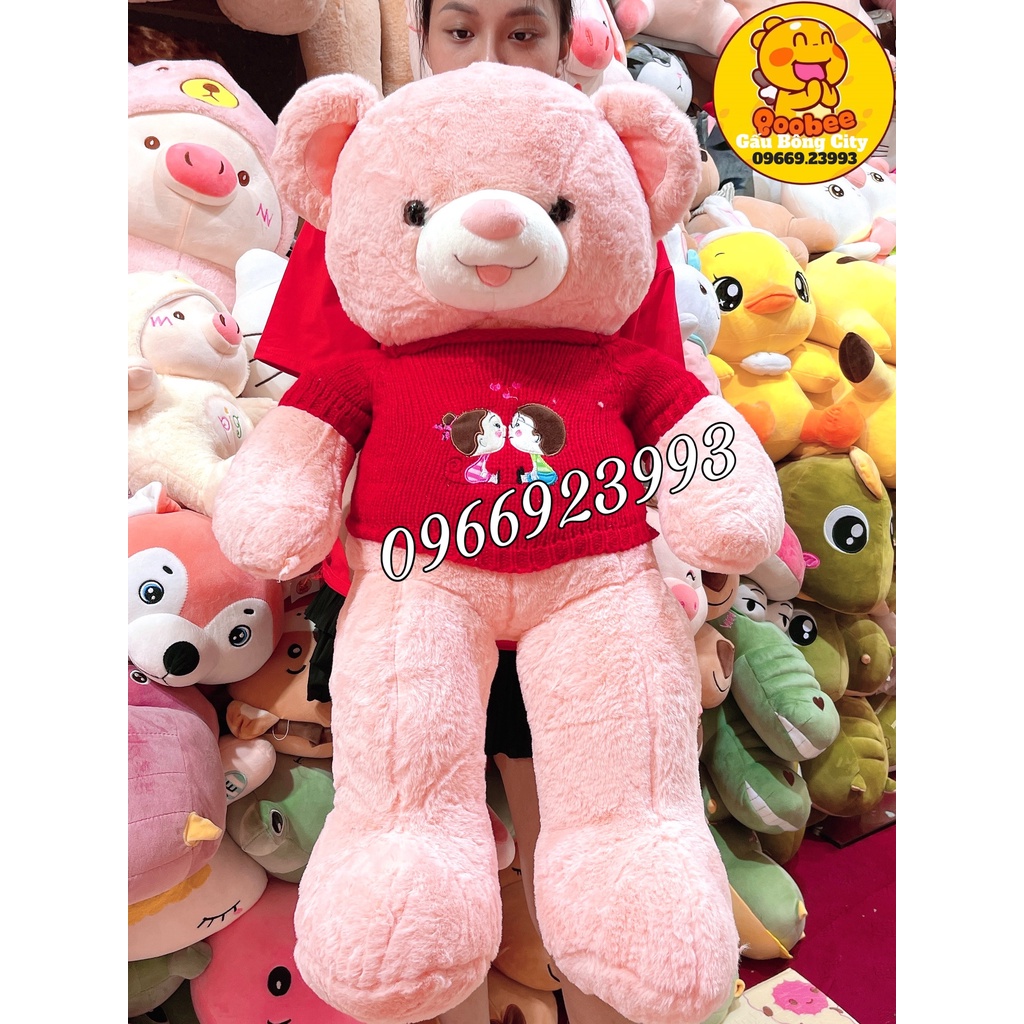 Gấu Bông Teddy áo len Kiss 2 Màu Cao Cấp Gấu Bông City