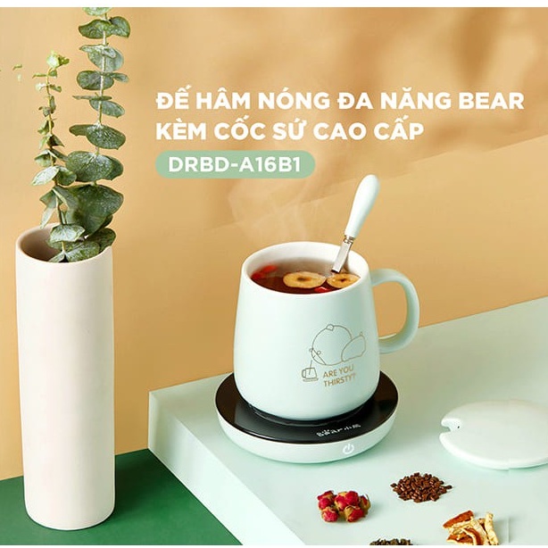 [QUÀ TẶNG SINH NHẬT] Đế hâm nóng điện đa năng kèm cốc  Bear DRBD-A16B1, CS 16W, nhỏ gọn tiện dụng làm nhanh, BH 12th