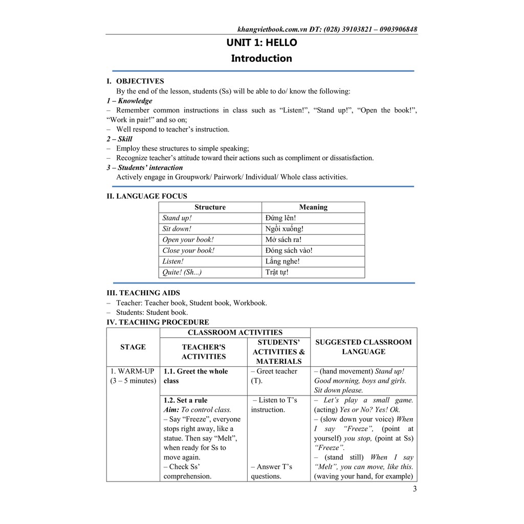 Sách Thiết kế bài giảng tiếng anh Lớp 3 Tập 1