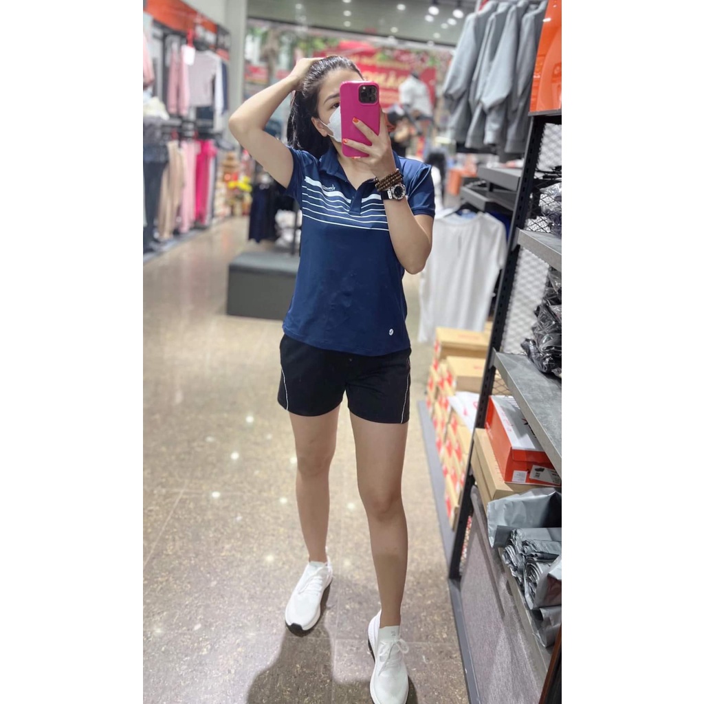 Áo Polo Nữ Miler Livan Sport Cổ Trụ Kép Giấu Cúc Tinh Tế Thoáng Khí Màu Xanh Than
