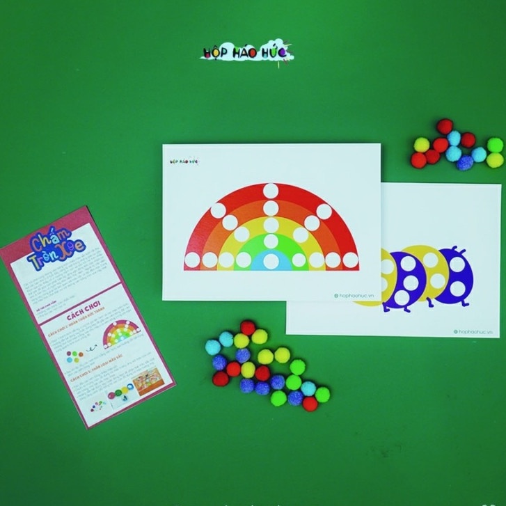 Set đồ chơi CHẤM TRÒN XOE cho bé 0-3 tuổi - Vui học phân loại màu sắc và số đếm Hộp Háo Hức