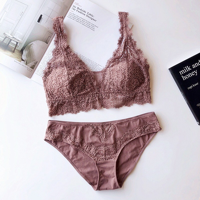 Bộ đồ lót B023 Cenka ren phối dây không gọng mút mỏng | BigBuy360 - bigbuy360.vn