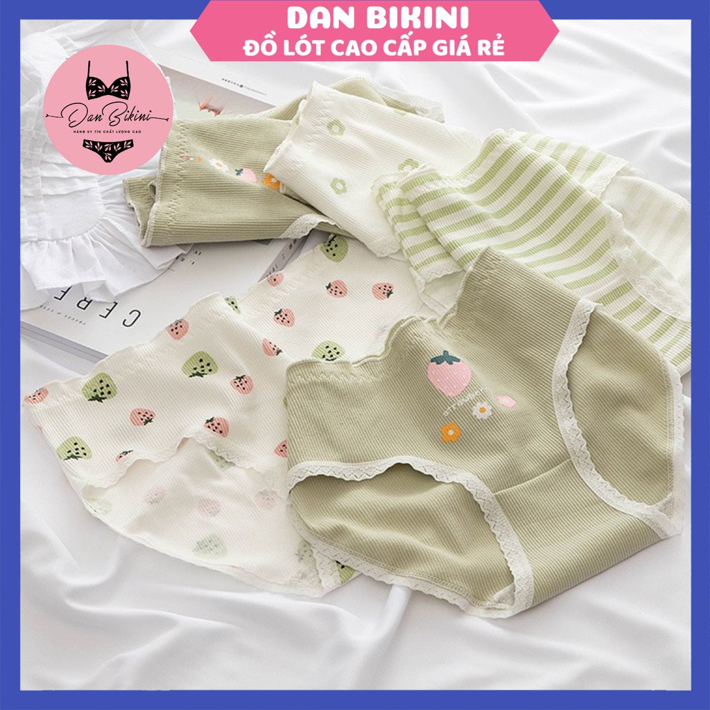 Quần Lót Nữ Cotton gân tăm viền ren mềm mại kháng khuẩn mã L1011