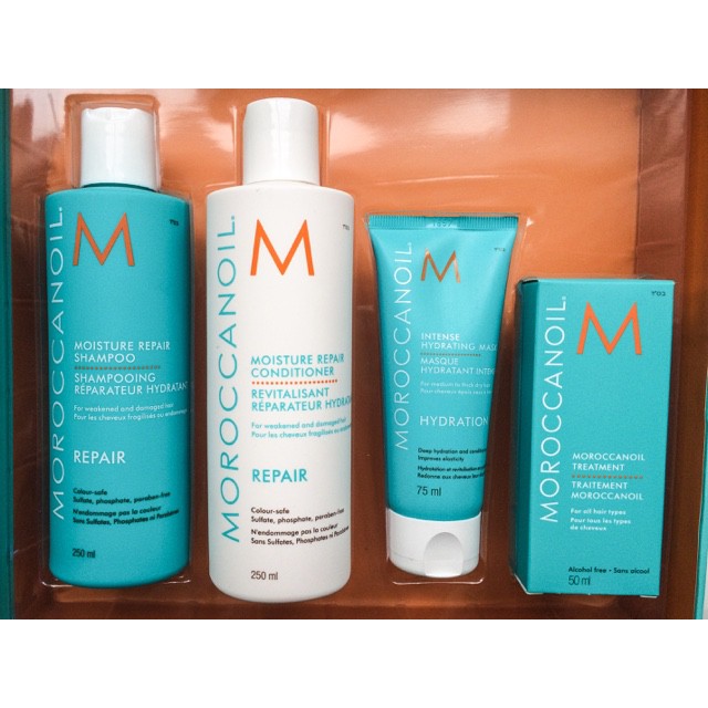 Combo phục hồi tóc hư tổn Moroccanoil Repair 250ml