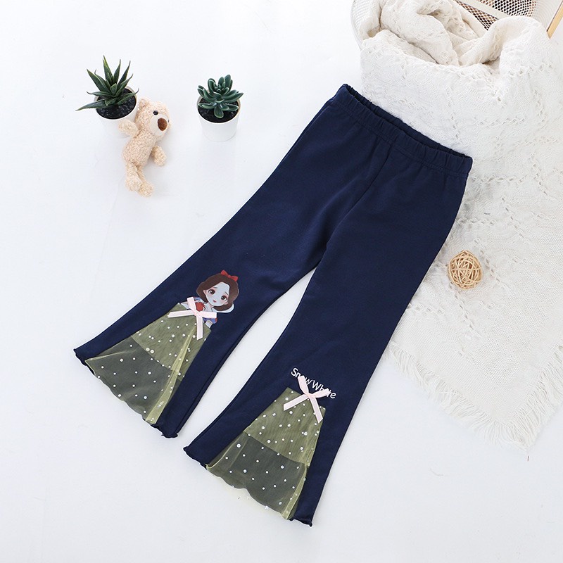 Quần leggings Elsa ống loe, ống vảy thời trang cho bé gái chất liệu Zip Hàn cực xinh size đại 8-35kg