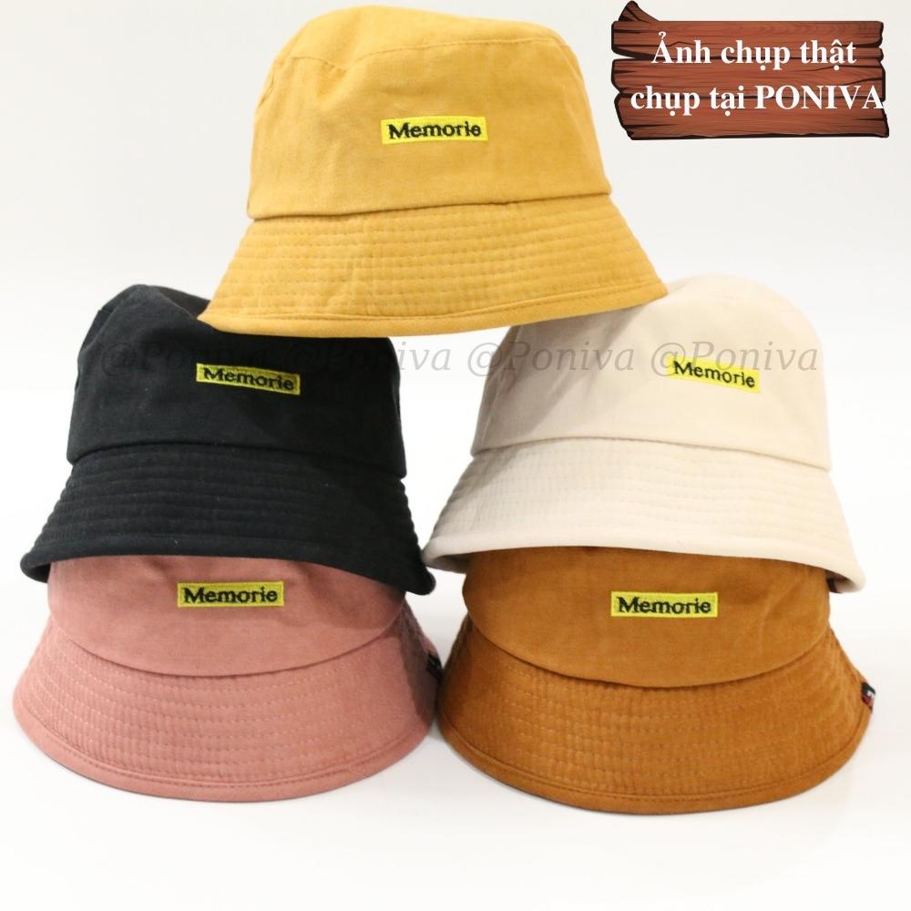 Mũ bucket  ❤️ Nón tai bèo vành cụp thêu chữ MEMORIE nhiều màu sắc form unisex BK03 Ulzzang Thời trang PONIVA siêu hot