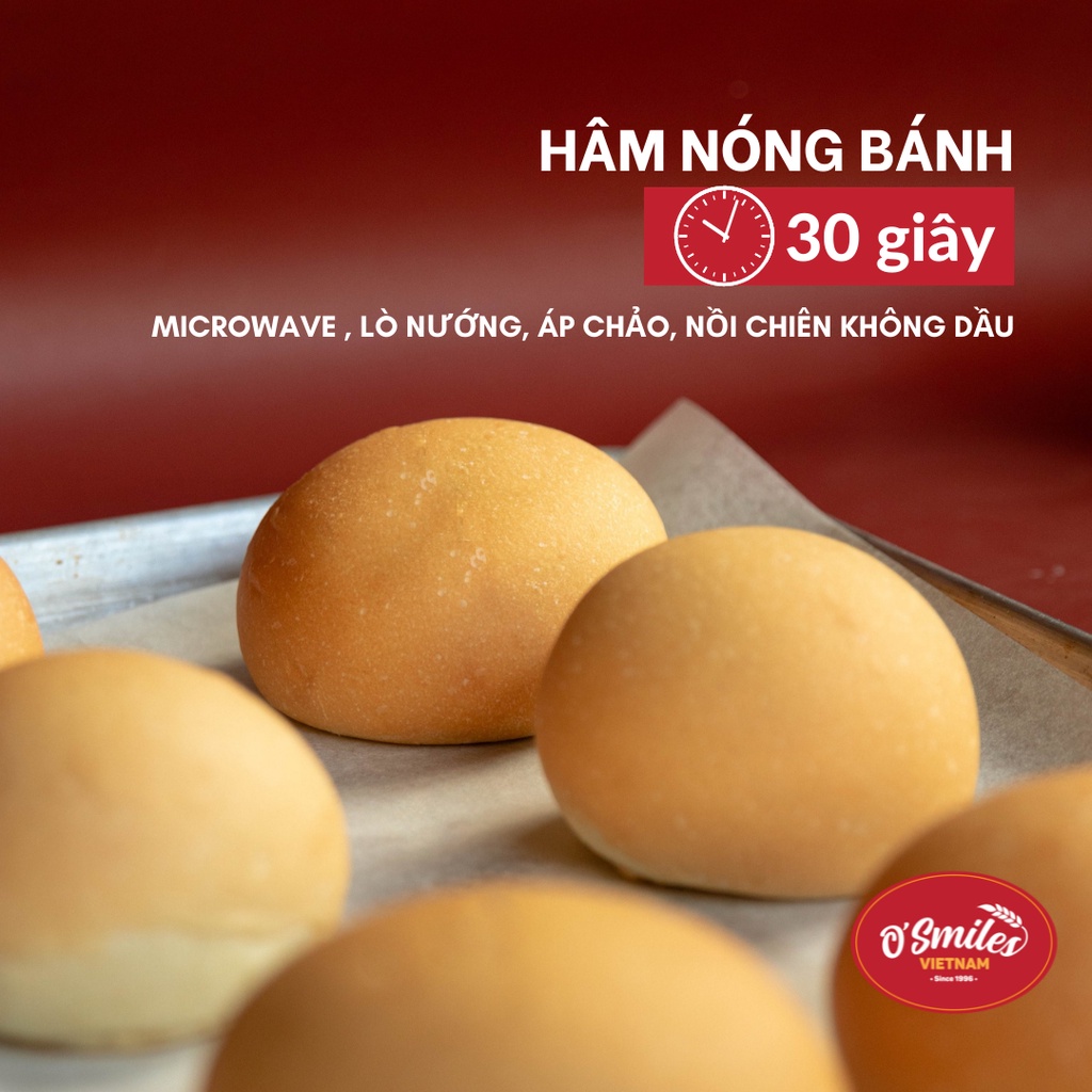 [COMBO HCM] 3 Loại Bánh Tươi Đông Lạnh O'Smiles - Bánh Mì Tươi, Vỏ Bánh Hamburger Bunza, Bánh Mì Mè Đen