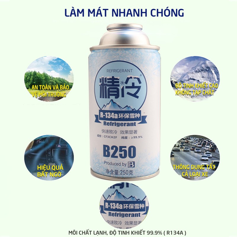 Dung môi làm lạnh BOTNY Refrigerant 250g,chất làm lạnh đặc biệt cho máy điều hòa,khí gas làm lạnh chuyên dụngô tô-B-1166