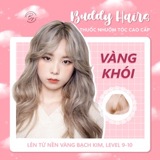 Thuốc nhuộm tóc VÀNG KHÓI cần dùng Thuốc tẩy tóc Buddyhairs tặng kèm găng tay mũ trùm trợ nhuộm tiện ích