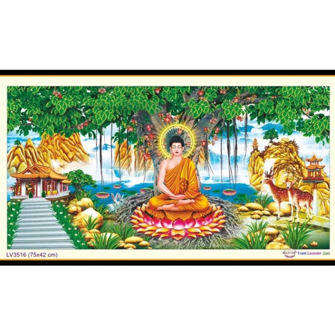 Tranh thêu Phật Bổn Sư Thích Ca LV3516 - kích thước: 75 * 42cm. (TRANH CHƯA LÀM)