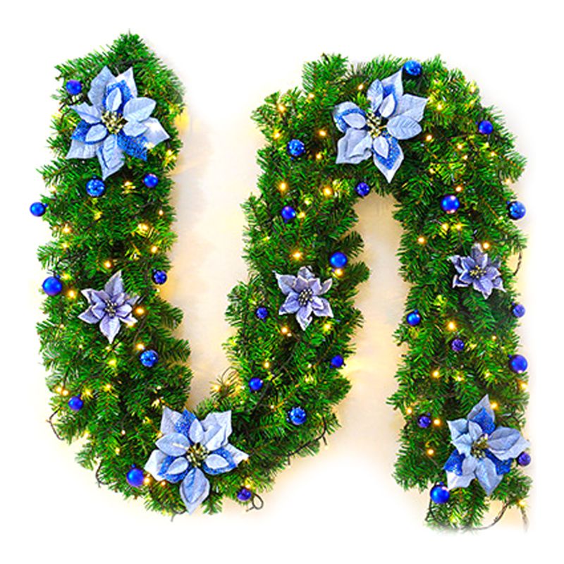 Vòng Nguyệt Quế Treo Trang Trí Giáng Sinh Màu Xanh Lá Cây Kích Thước 2 7m