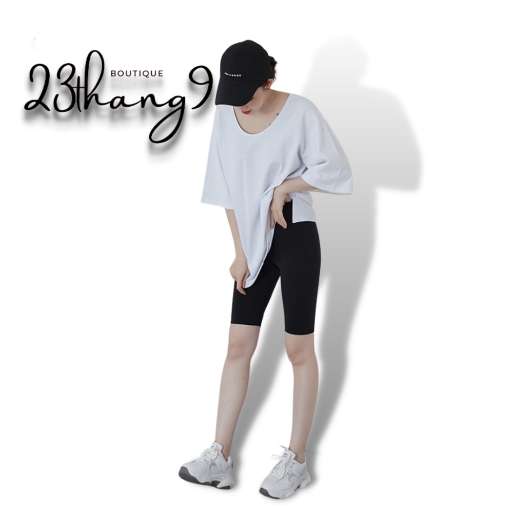 Quần legging nữ quần legging đùi ngố cuộn tím thái cạp cao chun lưng loại 1 siêu mịn siêu co giãn tập gym đi chơi | BigBuy360 - bigbuy360.vn