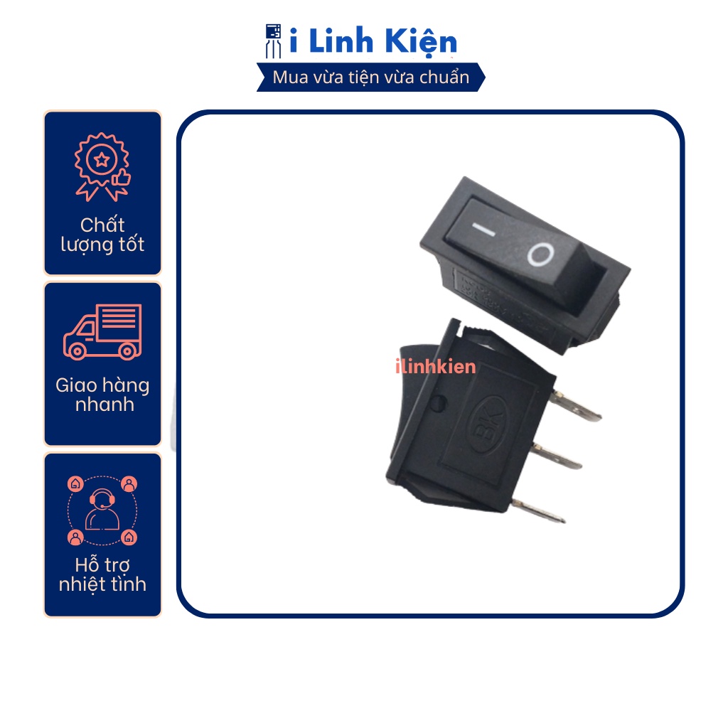 Công tắc bập bênh KCD3 16A 250V 3 chế độ 3 chân màu đen