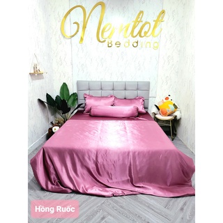 🔥hot🔥chăn ga phi lụa thái tuấn cao cấp loại 1 siêu mát mịn đủ size nệm, bộ 4, 5 món mền chần bông _nemtot bedding