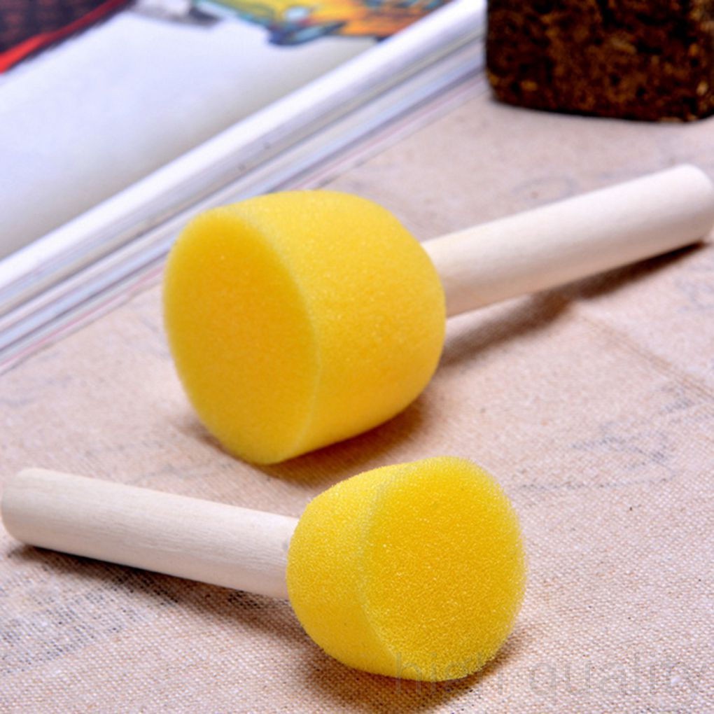 Set 5 cọ bọt biển đầu tròn hỗ trợ vẽ tranh thủ công tiện lợi
