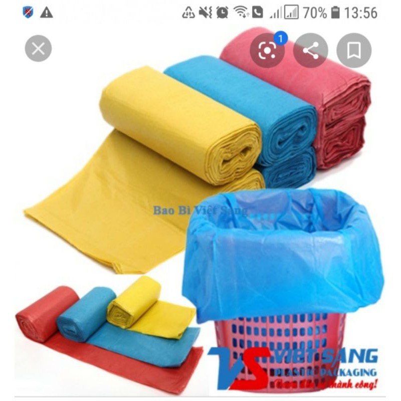 Túi rác cuộn không quai tự hủy sinh học 3 màu và 1 màu đen(Giá 1 túi 1kg)