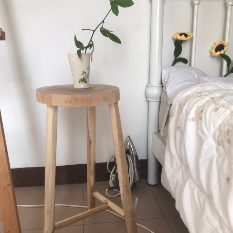 Ghế Đẩu Gỗ Tự Nhiên  Phong Cách Vintage