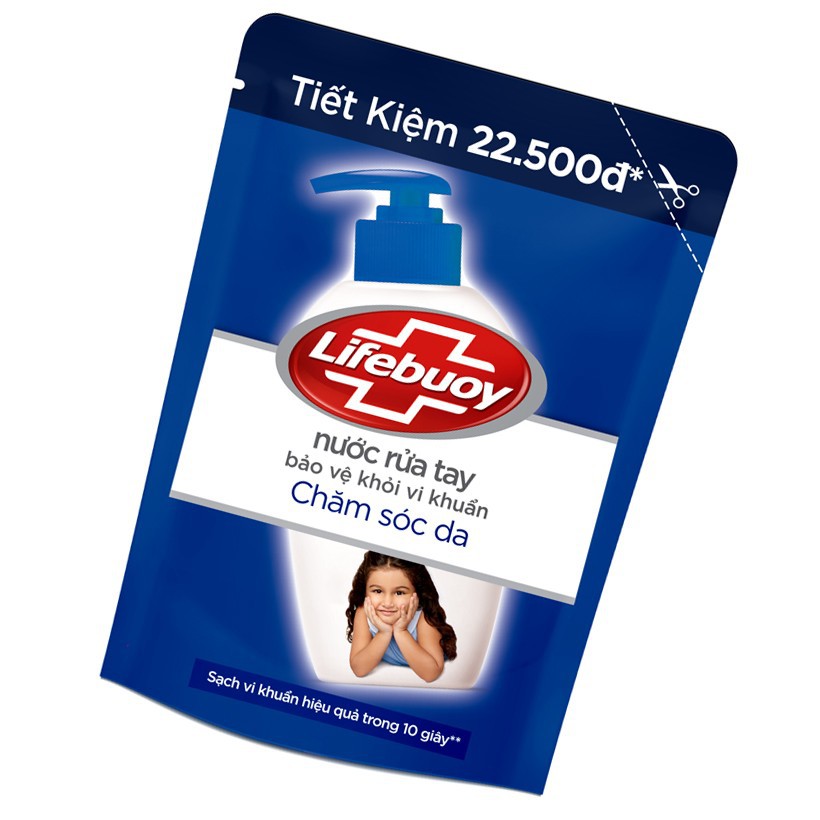 Nước rửa tay Lifebuoy Chăm sóc da (Xanh) Túi 450g