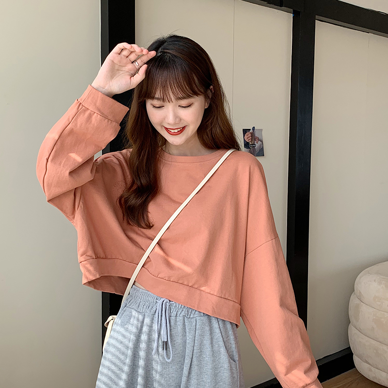 SUXI Áo Sweater Tay Dài Cổ Tròn Dáng Rộng Thời Trang Xinh Xắn Cho Nữ