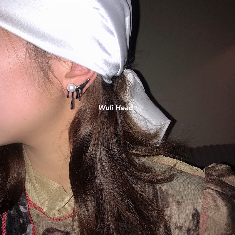 Bông Tai Ngọc Trai Phong Cách hip hop Hàn Quốc Thời Trang Cho Nam Và Nữ