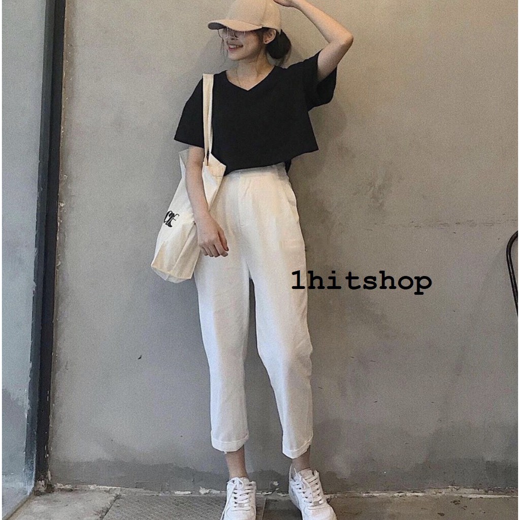 Quần ỐNG SUÔNG KAKI 3 Màu Ulzzang Unisex (nửa lưng thun nửa lưng tây) 1hitshop | BigBuy360 - bigbuy360.vn