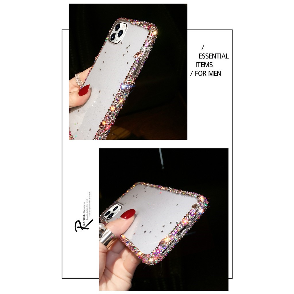 Ốp Điện Thoại Hình Ngôi Sao Đính Đá Lấp Lánh Cho iphone 11 iphone 15 14 13 12 11 pro max x xr xs 7 8 plus