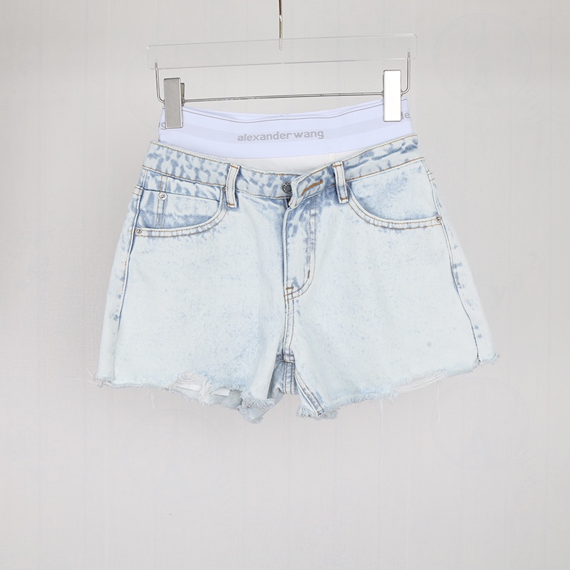 Aw 2021 Mới Quần Short Denim Giặt Eo Thấp Co Giãn