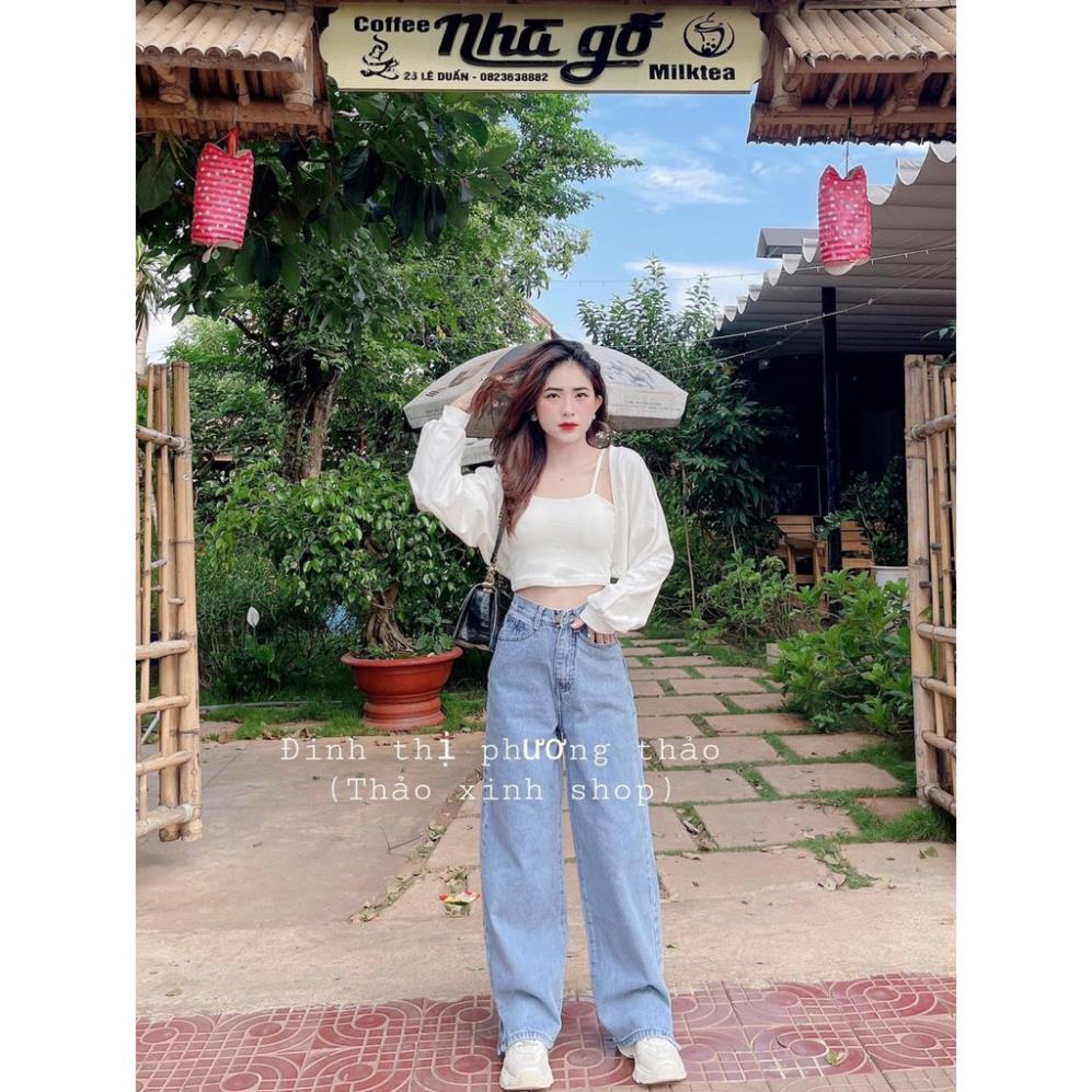 Set áo croptop mix áo khoác tay phồng freesize phom rộng cực ngầu - Áo croptop mix set 2 món chất thun giá rẻ