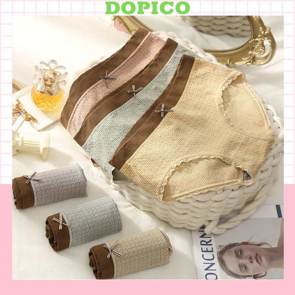 Quần lót nữ cotton ren đính nơ sexy gợi cảm quyến rũ DOPICO Q14
