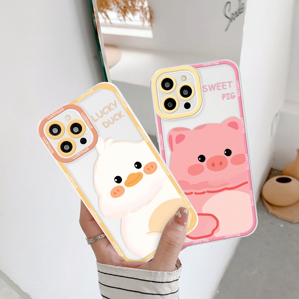 Ốp lưng iphone trong lỗ viền camera vịt và heo 6/6splus/7/7plus/8/8plus/x/xs/11/12/13/pro/max/plus/promax-SALE HOT Y2-5