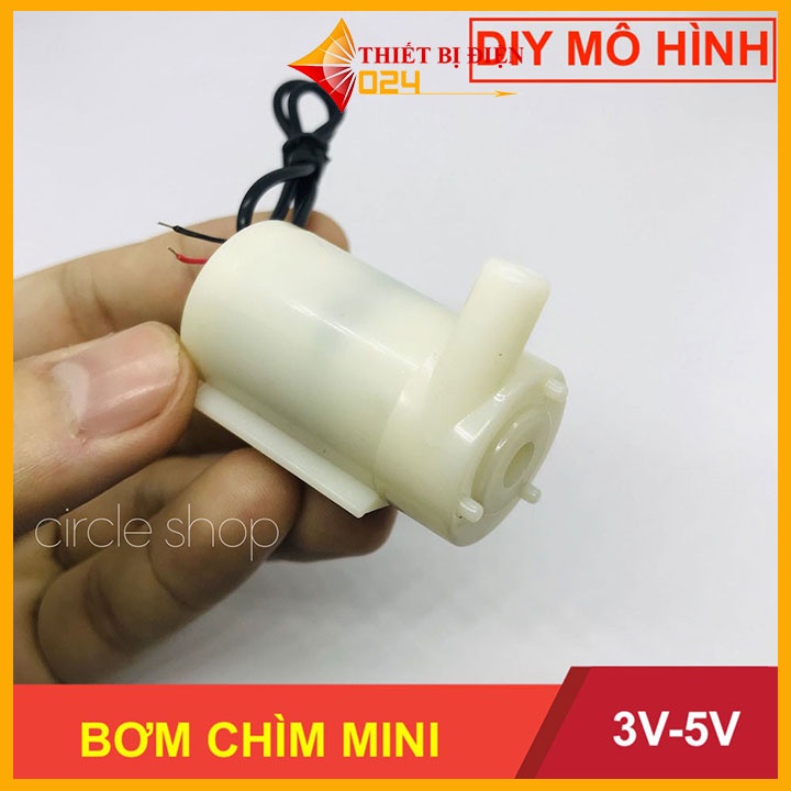 Máy bơm mini bơm chìm siêu nhỏ 3V-5V bơm mạnh và êm lưu lượng 96 lít một giờ
