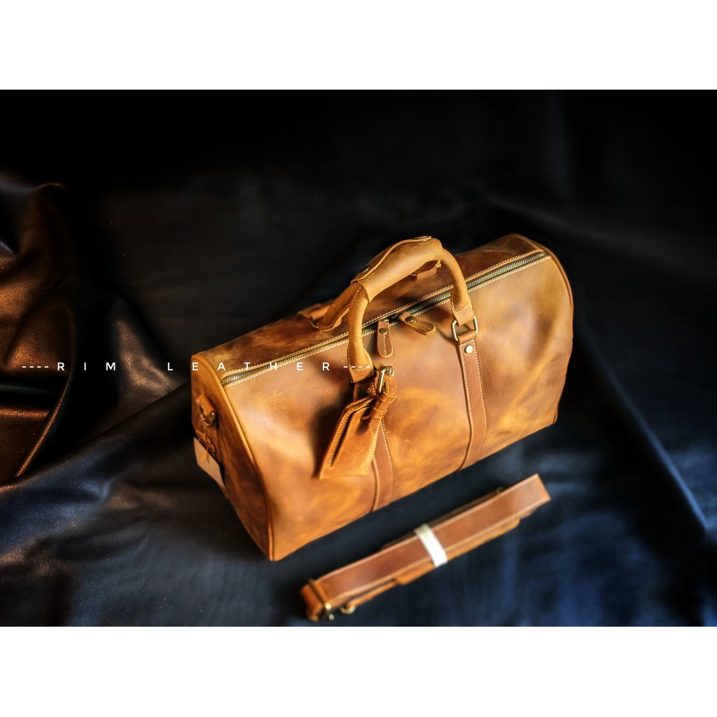 Túi Trống du lịch Da Bò Sáp Cao Cấp -  & BẢO HÀNH 2 NĂM