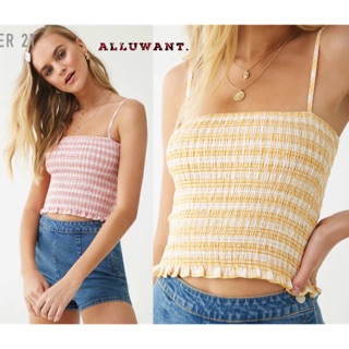 Áo hai dây Gingham Smocked Cami Top F21 VNXK