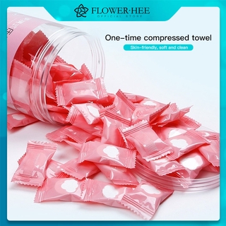 「Flower.Hee」5 Pieces Disposable compressed towel Makeup remover towel Face towel Travel special towel