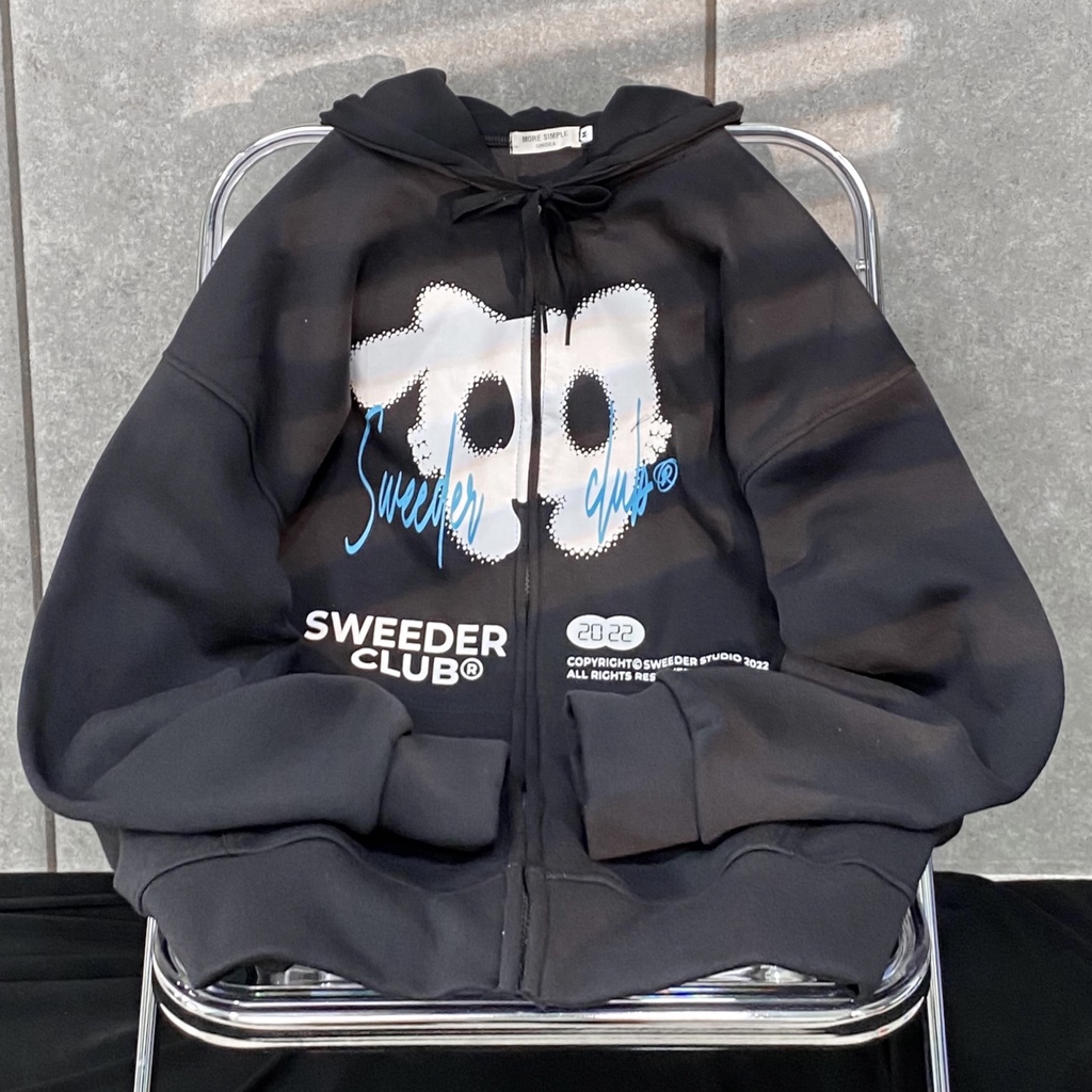 Áo Khoác Hoodie CAT Nam Nữ Unisex Form Rộng Phối Zip Vải Nỉ Bông Dày Dặn - GIDI