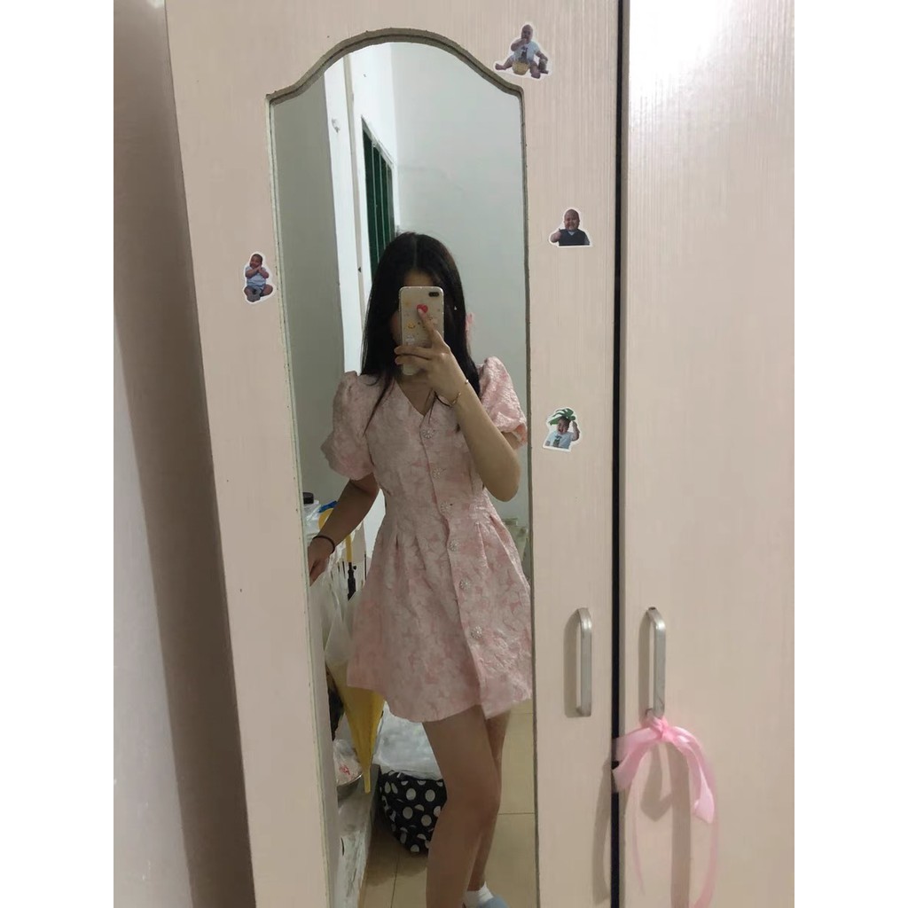 ORDER♥️Đầm,Váy Vân Hoa Nổi(ảnh thật)2 Màu Size S,M,L