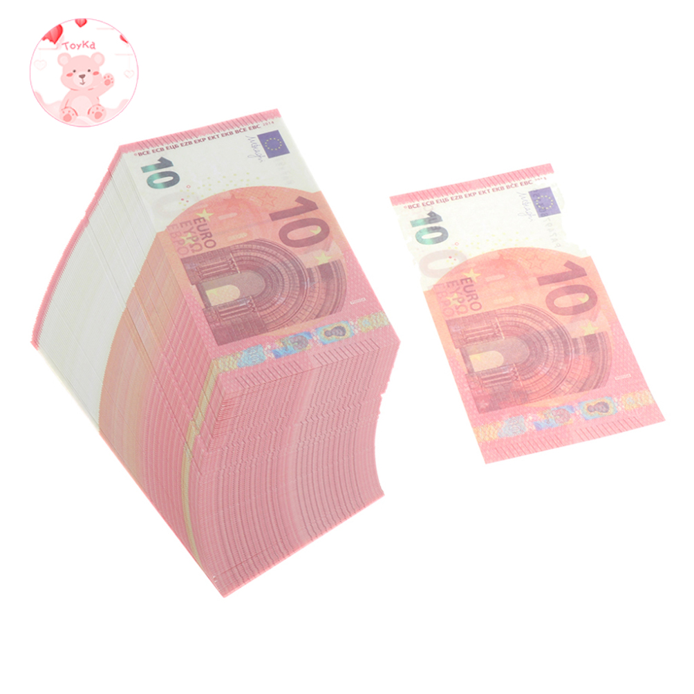 [whbadguy]100pcs Euro Props Play Fun Pretend Cash Prop, Denomination Magic Props to Make Movies and TV Shows More Realistic