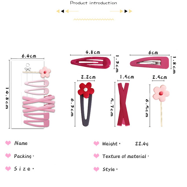 Set 7 Kẹp Tóc Ulzzang Hot Trend Phối Đồ cực chất - Phụ kiện tóc Hàn Quốc MolangShop