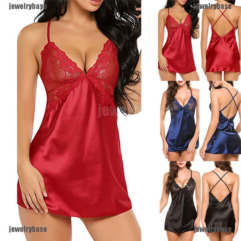 Đầm ngủ lụa phối ren gợi cảm cho nữ | BigBuy360 - bigbuy360.vn