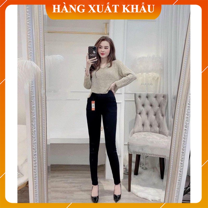 Quần Legging Cạp Cao Gen Bụng - Quần Legging Nữ Vải Bò Giấy Cao Cấp Co Dãn 4 Chiều [Không Kèm Hộp]