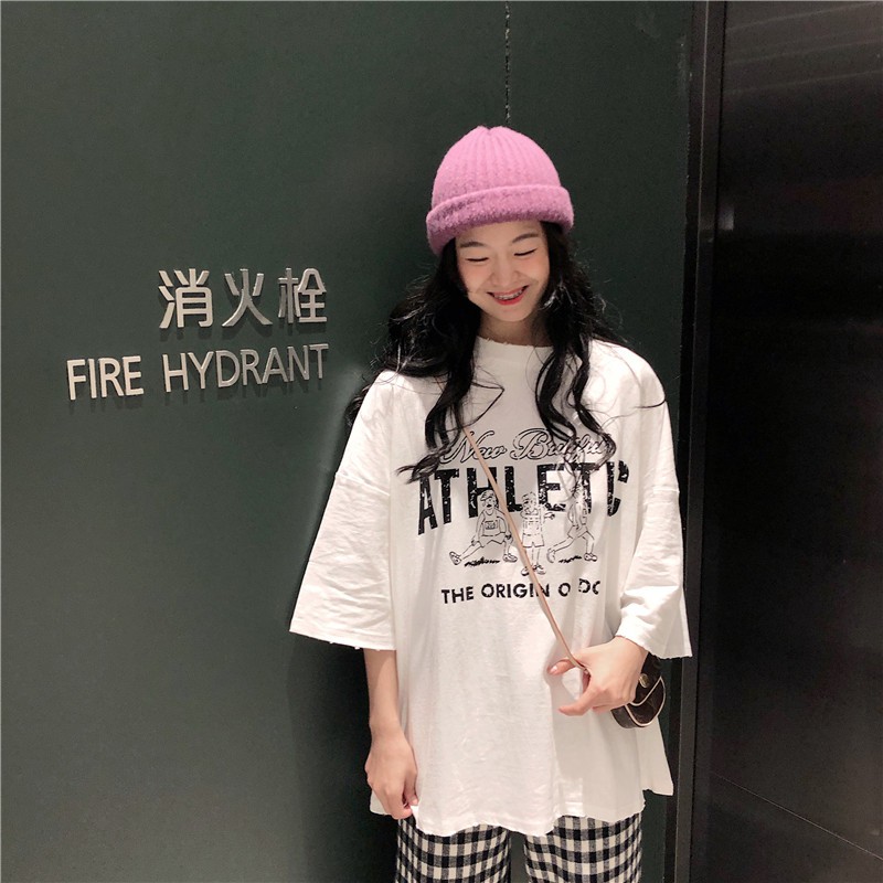 Áo thun tay lỡ   ATHLETIC  phông Unisex nam nữ tee oversize form rộng pull Ulzzang Streetwear Hàn Quốc vải mềm