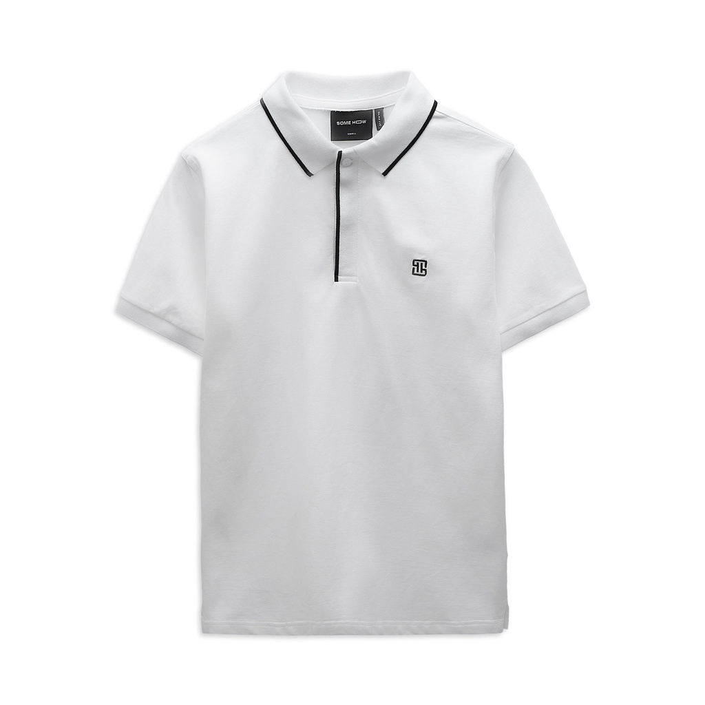 Áo Polo Nam SlimFit Collarline White , Chất Vải Cotton Dày Dặn , PL002971,SOMEHOW