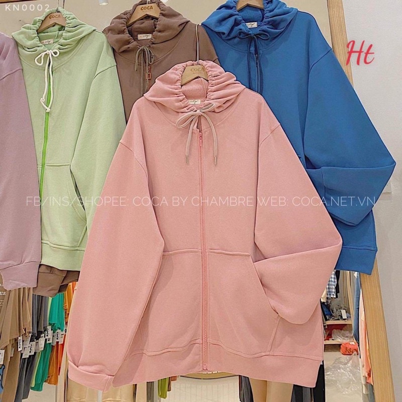 Áo nỉ khoá trơn màu mới HT12