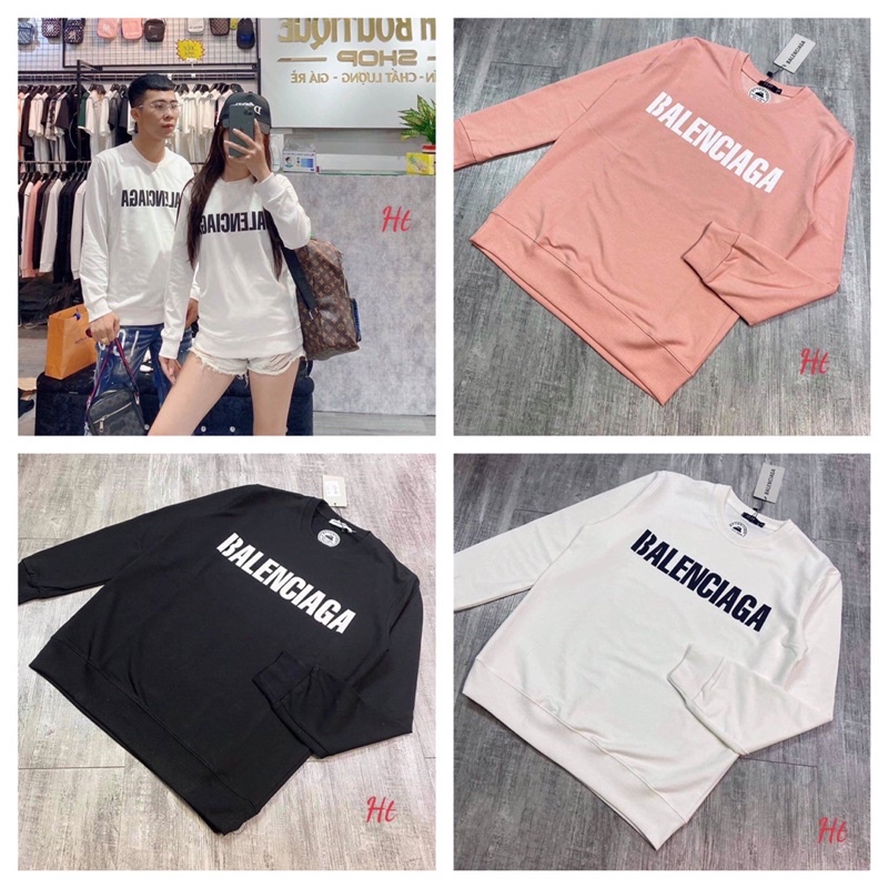 áo sweater balenga dài tay cổ tròn chất thun hoặc chất nỉ
