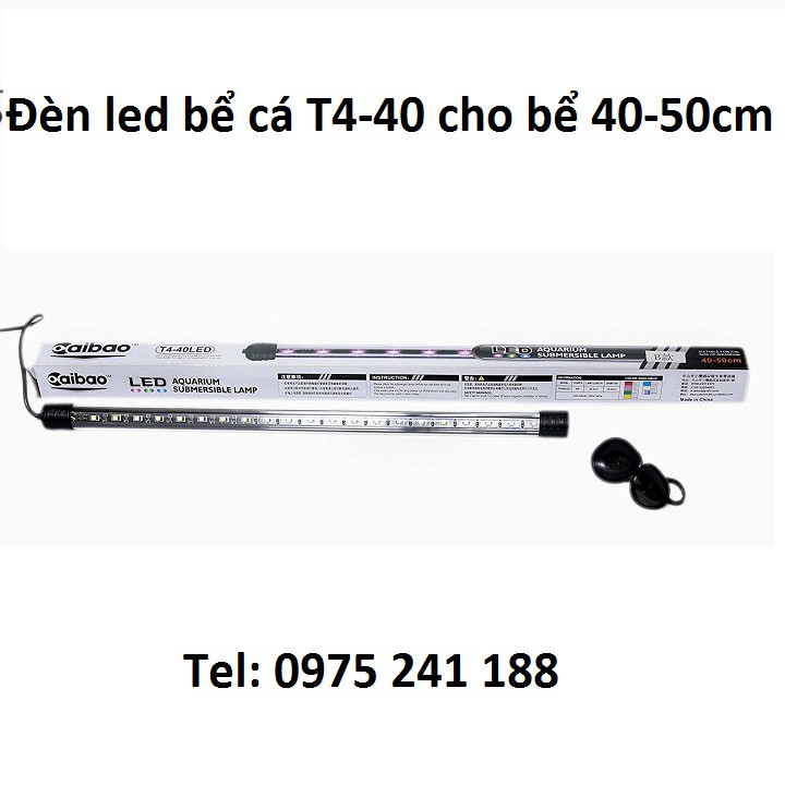 Đèn bể cá T4-40 siêu sáng, 6W, dài 38.5cm, dùng cho bể 40-50cm