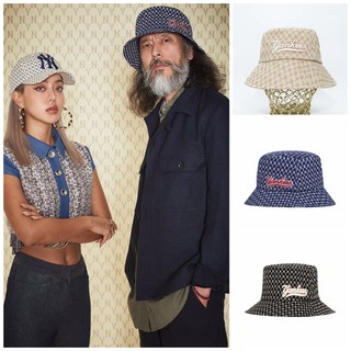 Mũ Bucket vải M.L.B NY Monogram Bucket Hat - Beige HÀNG  XUẤT  DƯ  FULL  TEM TAG