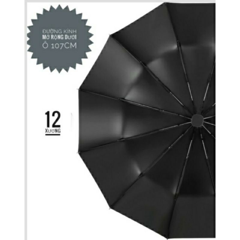 Ô Dù Hoàn Toàn Tự Động Che Nắng Mưa 12 Nan Xương Sơn Phủ 2 Lớp Chống Tia Cực Tím - Yoboshop